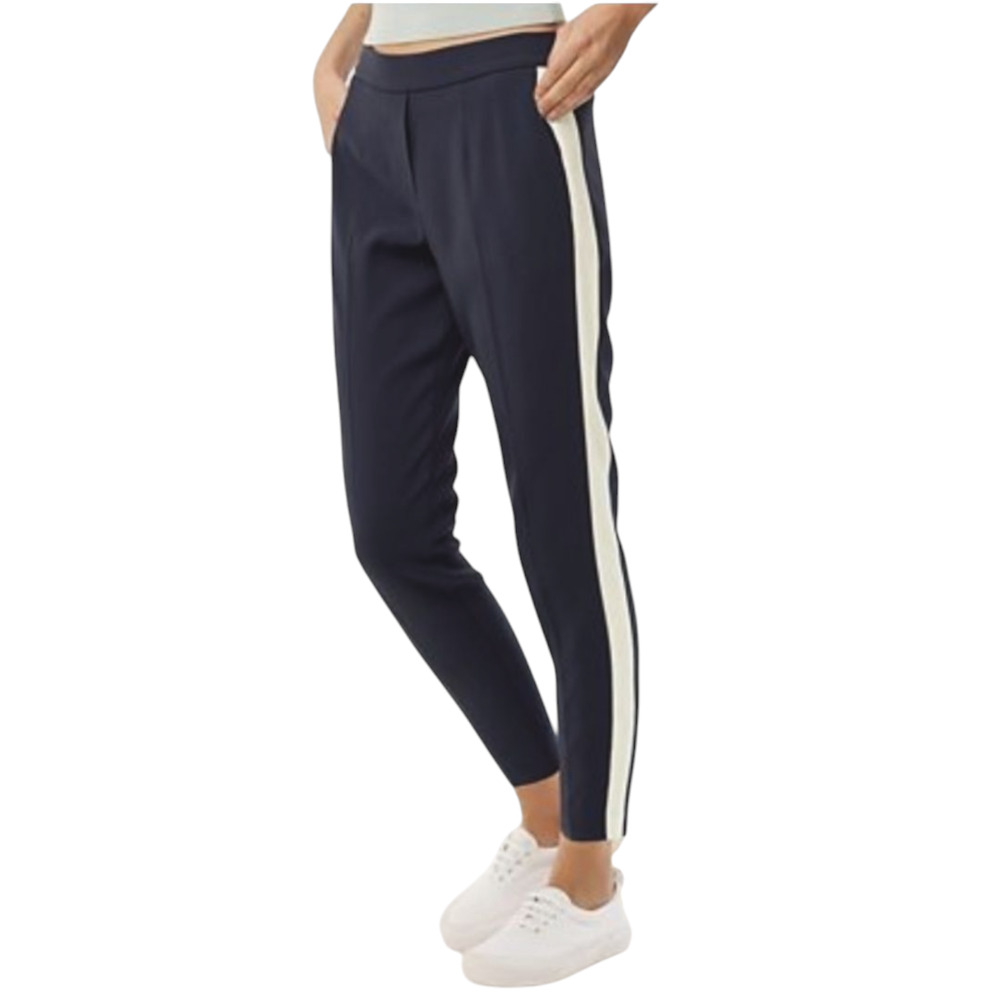 Aritzia Babaton Conan Crop Jogger Pants M Women Gray White Tuxedo Stripe‎ Crepe